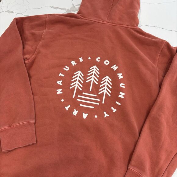 Sundance Hoodie Size Medium Unisex Mountain Resort Burnt Orange Pullover - Picture 2 of 6